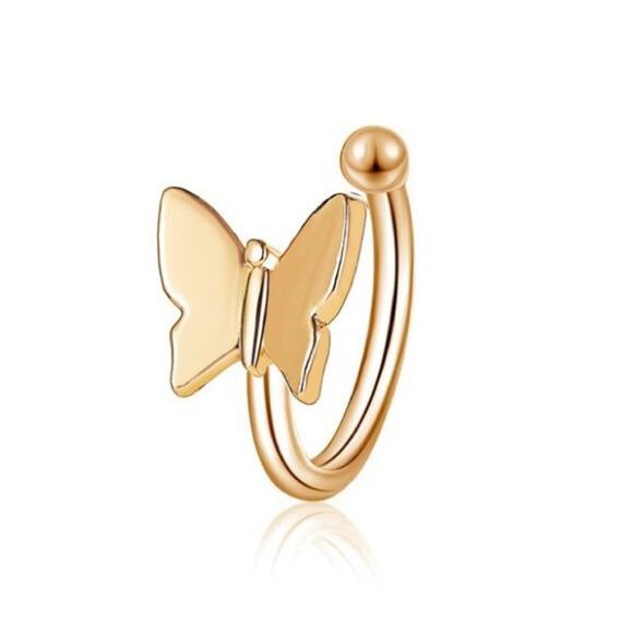 Butterfly Ear Clip Cartilage Earrings, Silver - Picture 4 of 9